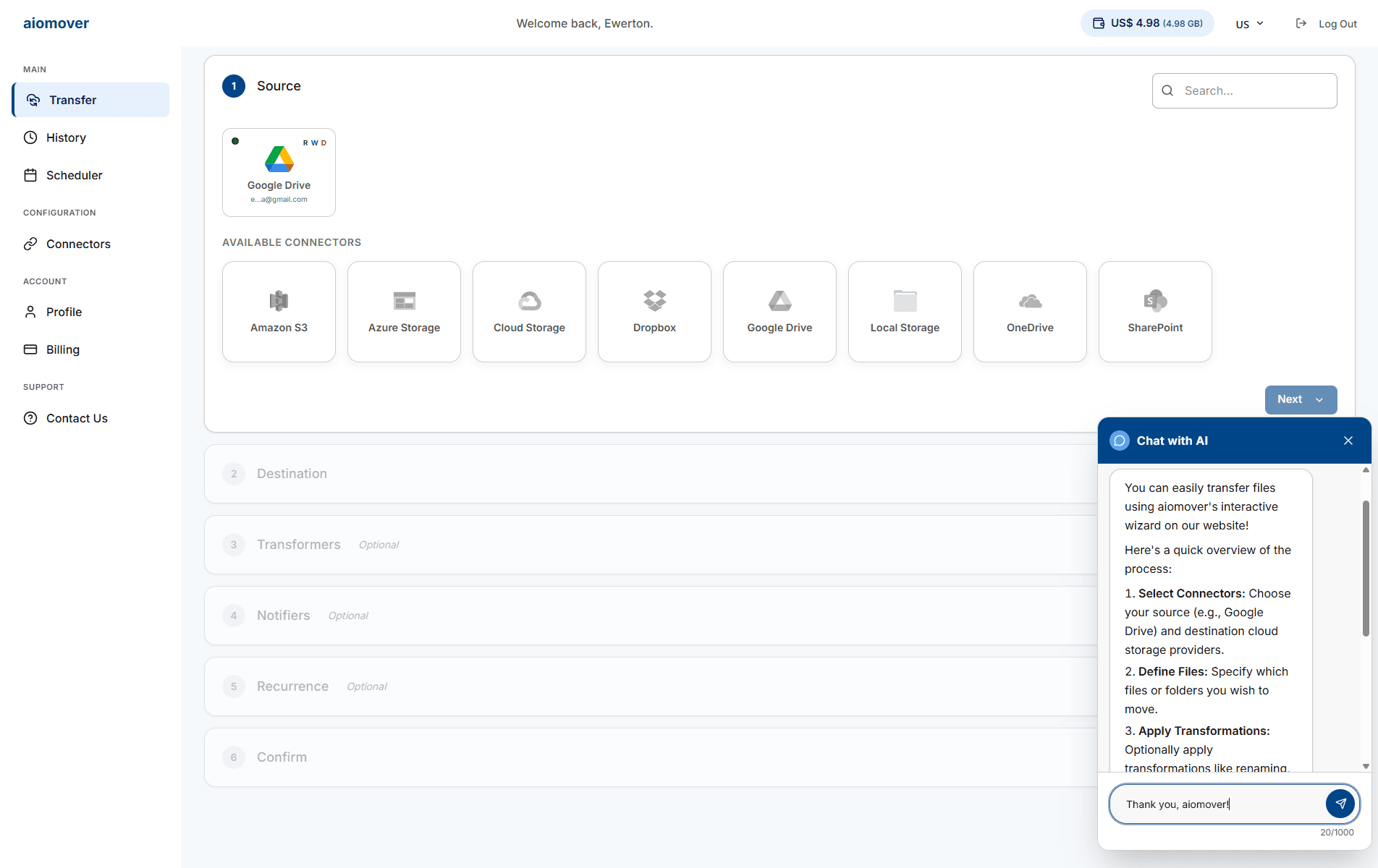 aiomover application screenshot